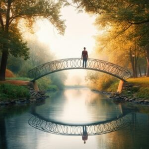 Een symbolisch beeld van een brein met gloeiende neurale paden, dat de helende effecten van EMDR therapie uitbeeldt.