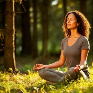 Een groepssessie met een leefstijlcoach in een gezellige ruimte, waarbij deelnemers in een kring een ondersteunend gesprek voeren.