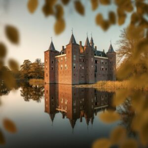 Kasteel Helmond aan de kanaalzone in warm avondlicht; serene sfeer passend bij Reiki Helmond.