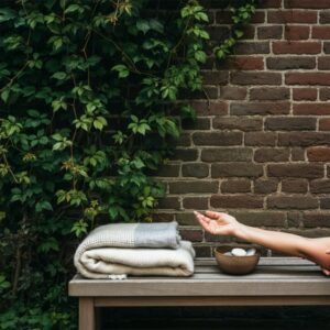 Serene hofje in Haarlem met rustige Reiki-sfeer.