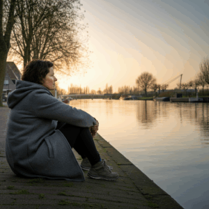 Een groepstherapiesessie in een moderne ruimte, met deelnemers die in een cirkel zitten en een ondersteunende discussie voeren.