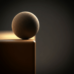 Close-up van een bal op het punt van kantelen, passend bij kleine schakels in aandacht.