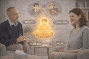 IFS-therapie sessie waarin het Zelf centraal staat en innerlijke delen worden geïntegreerd tot meer balans, harmonie en innerlijke rust