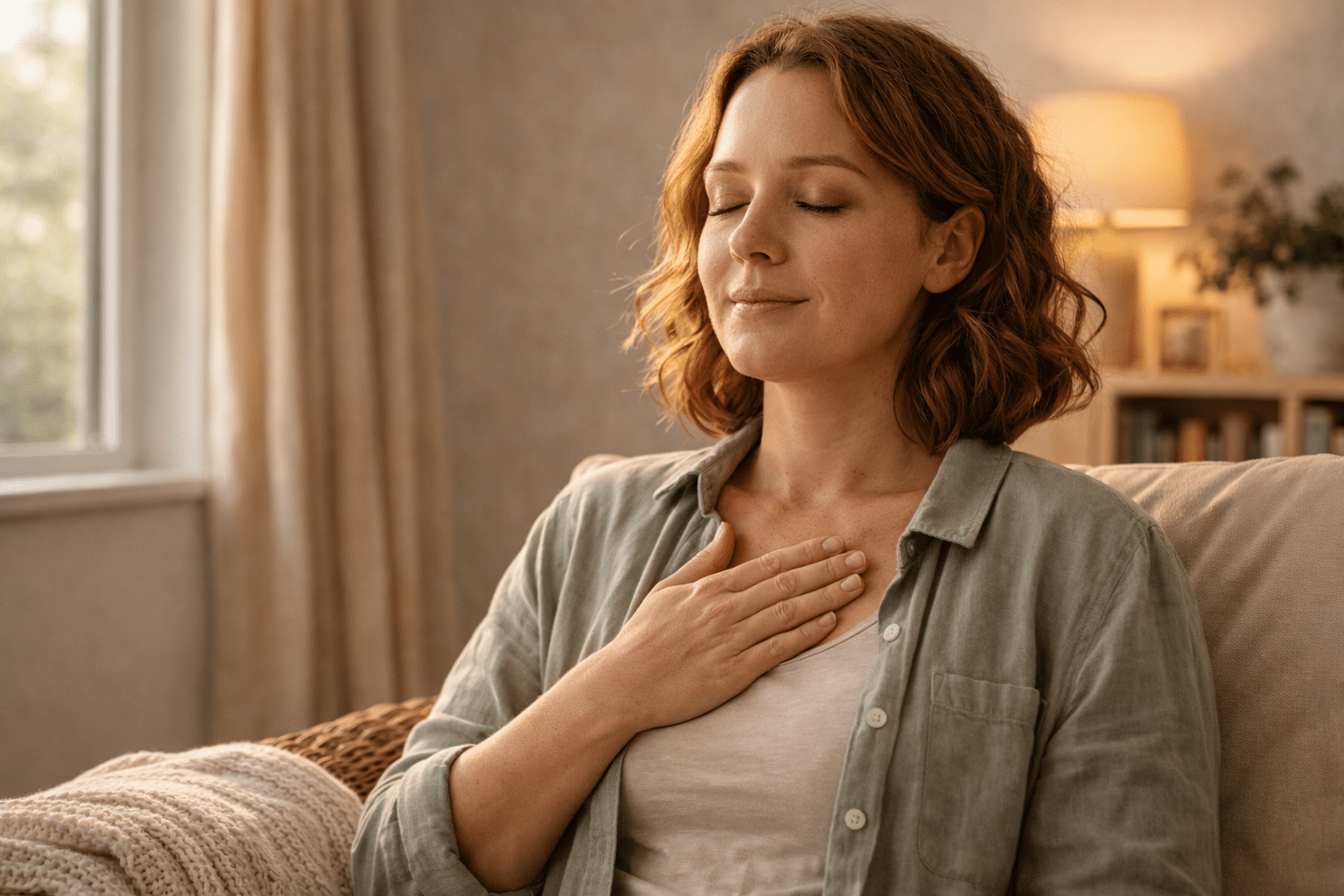 Angstcoach begeleidt grounding oefening voor kalmte