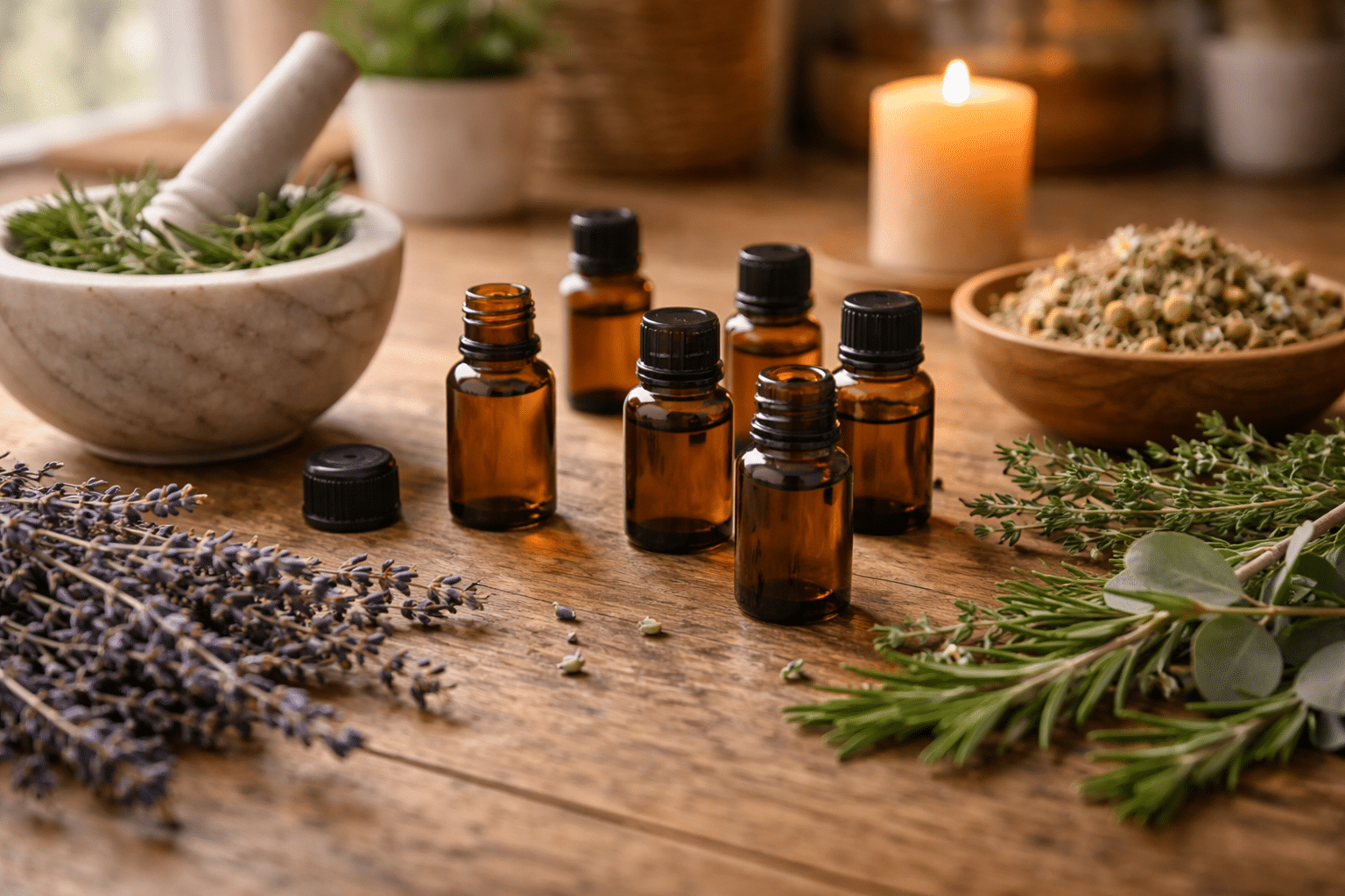 Lavendel en kruiden voor aromatherapie