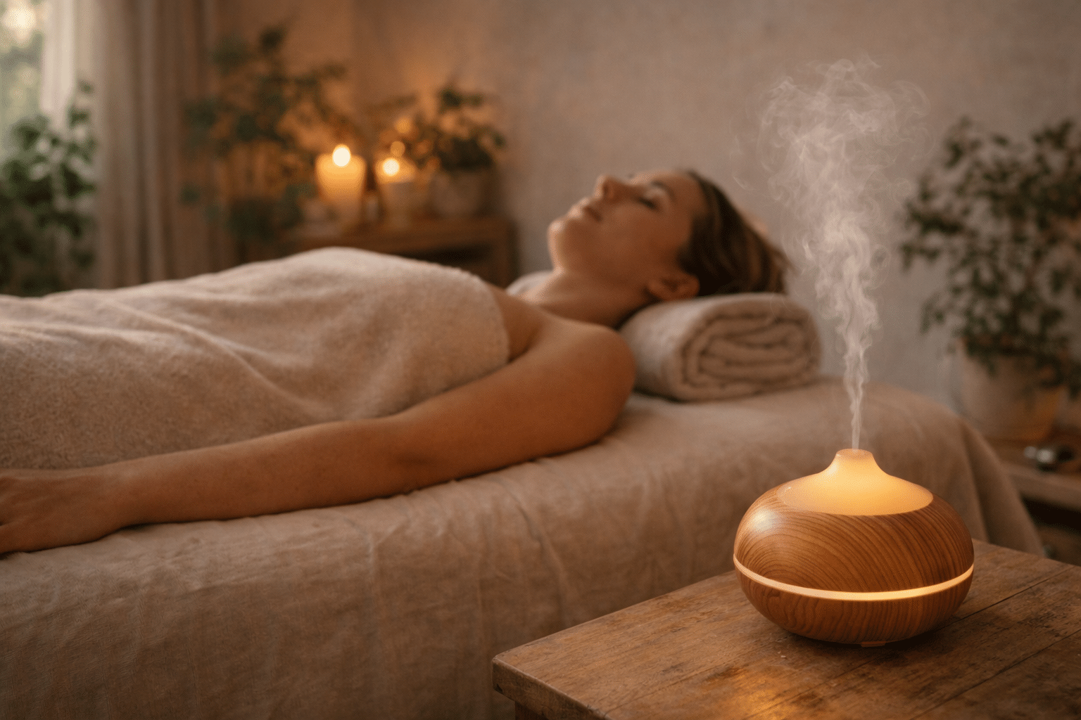 Ontspannende aromatherapie behandeling
