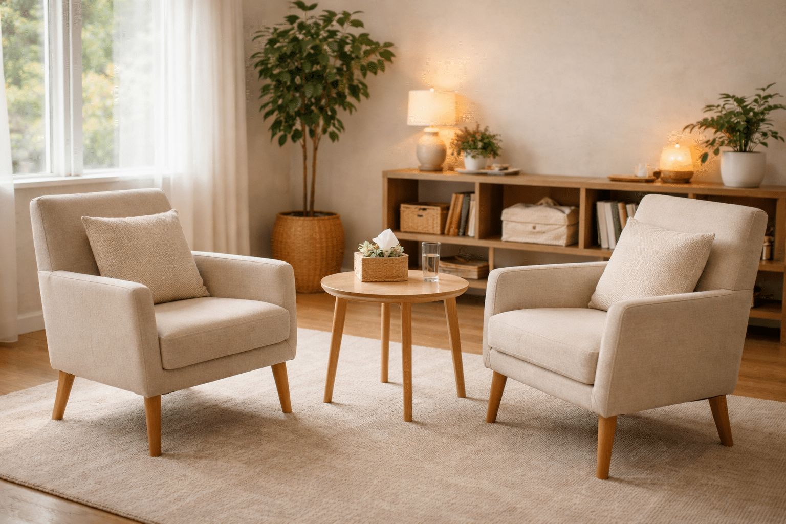 Heldere coachingsruimte voor PSYCH-K sessie