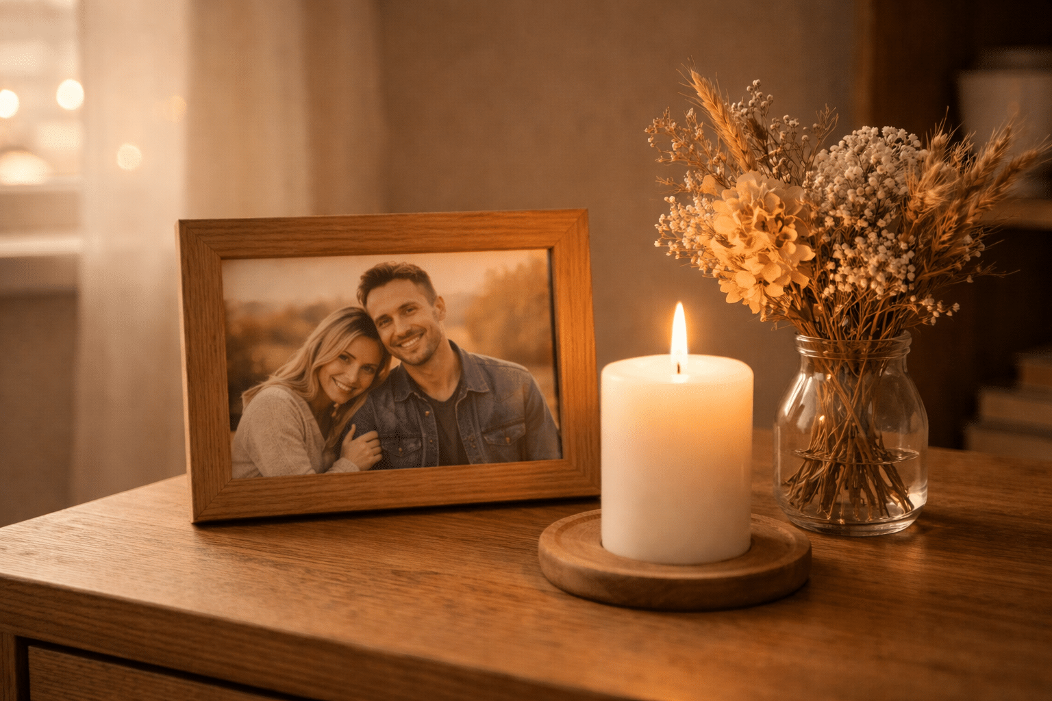 Kaars als herinnering bij rouwverwerking