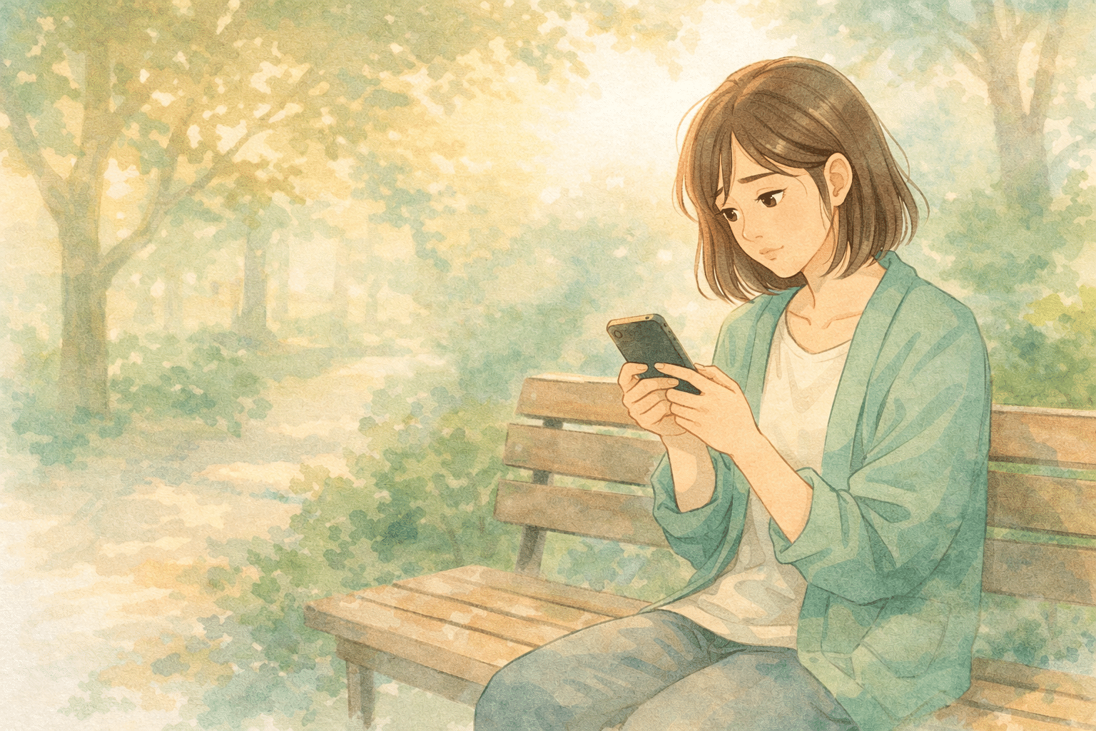 Persoon die zich onzeker voelt in een sociale situatie met andere mensen op de achtergrond