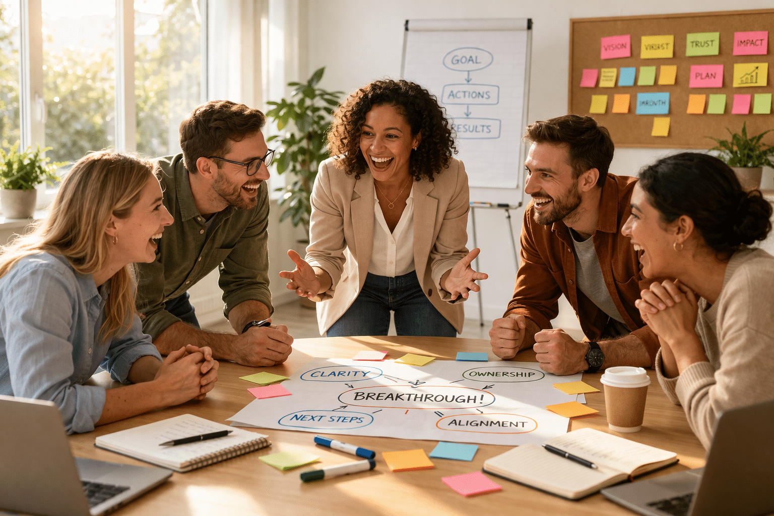 Team ervaart een doorbraakmoment tijdens coaching sessie